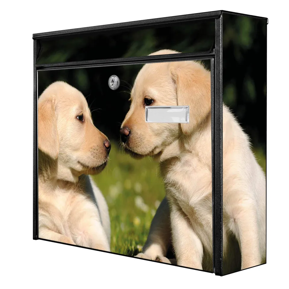Banjado Briefkasten Labrador Schwarz A4 ohne Zeitungsfach
