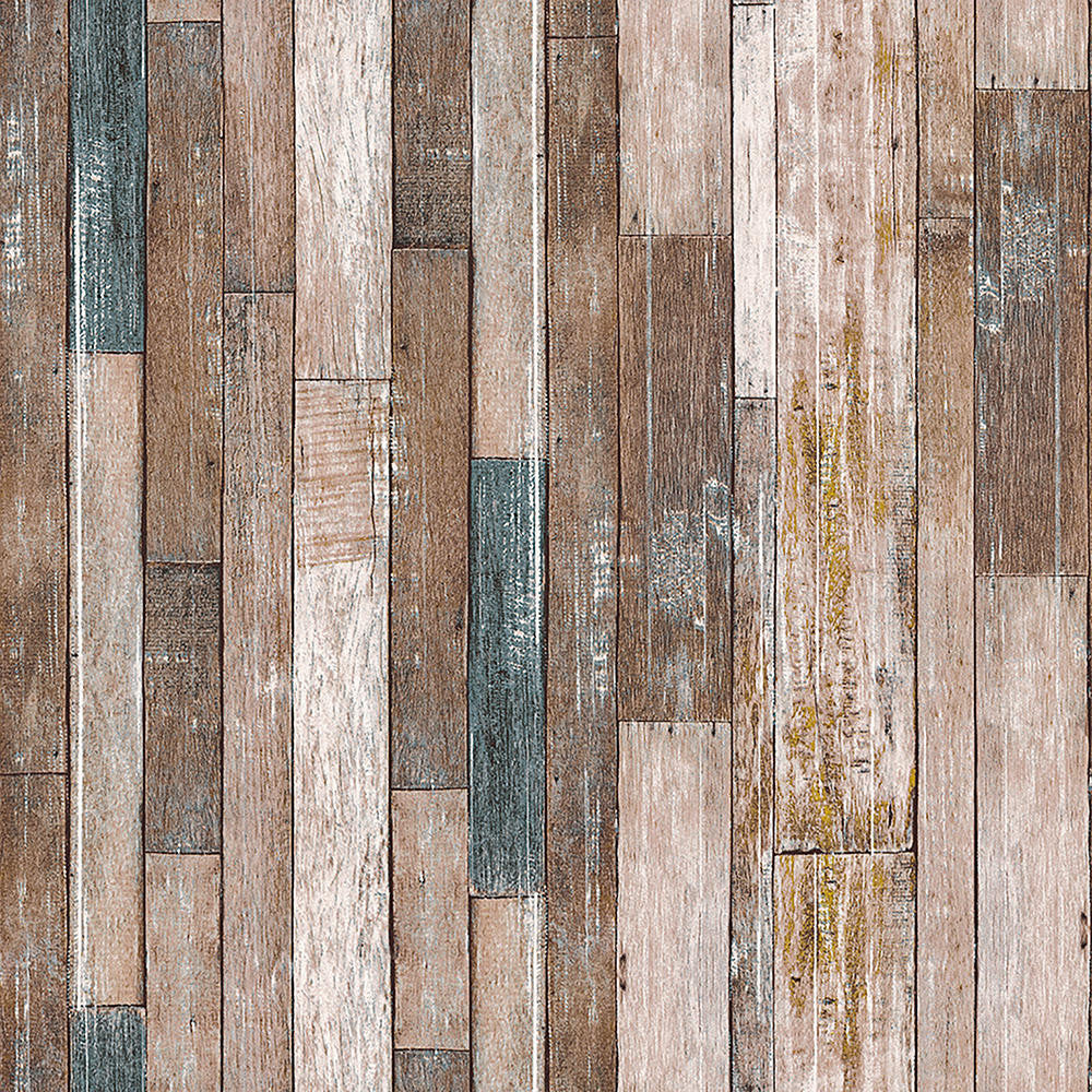 Mineheart Wallpaper Rustic Wood Panel Tapete Grau-Blau