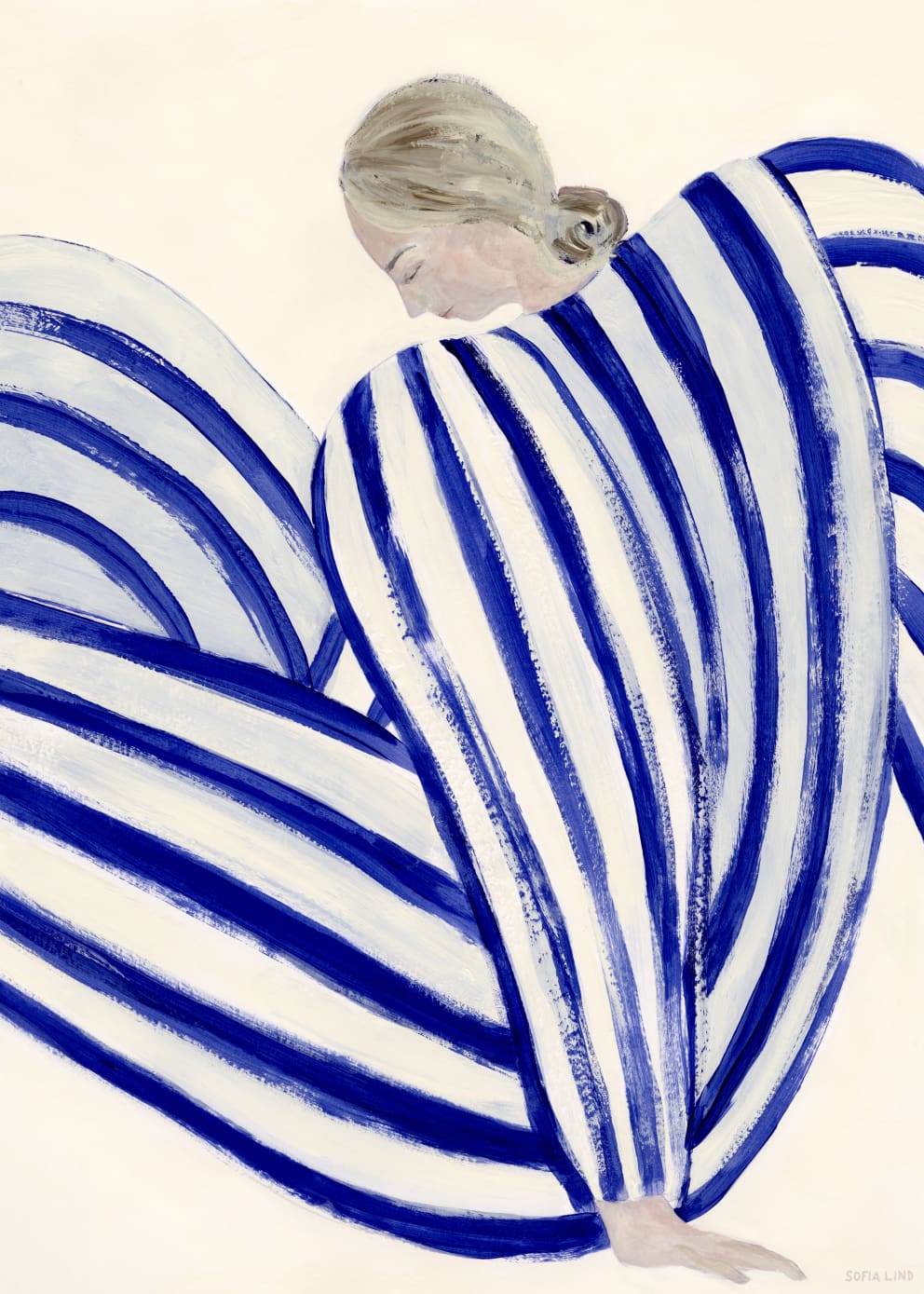The Poster Club Blue Stripe at Concorde Canvas 30x40 cm blau