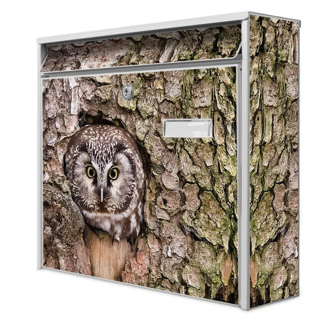 Banjado Briefkasten Eule Weiss A4 32x36cm mit Namensschild
