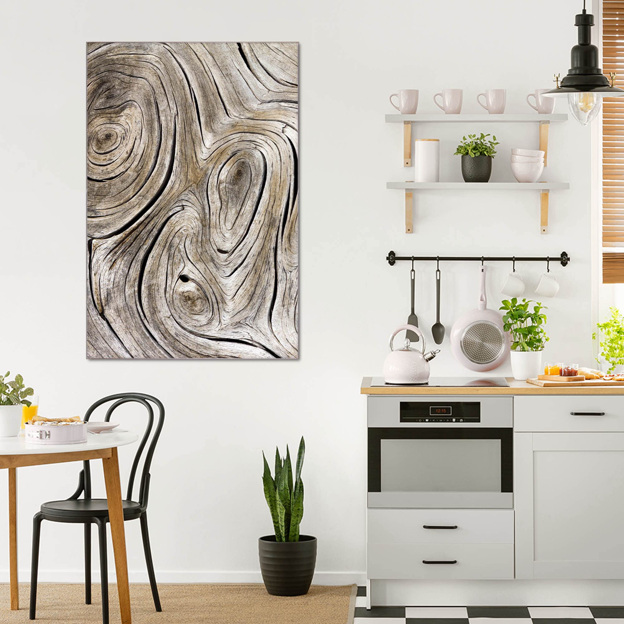 Banjado Magnettafel Holzwirbel Magnetboard 60x40 beschreibbar