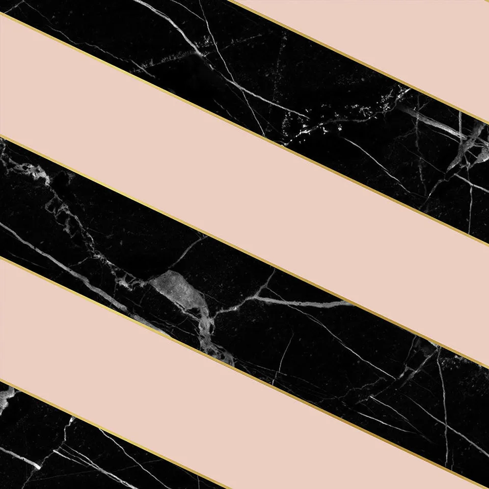 Mineheart Diagonal Marble Tapete Schwarz Pink Musterversand