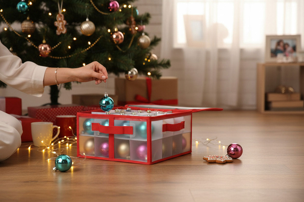 LS-LebenStil Aufbewahrungsbox 32 Weihnachtskugeln 30cm