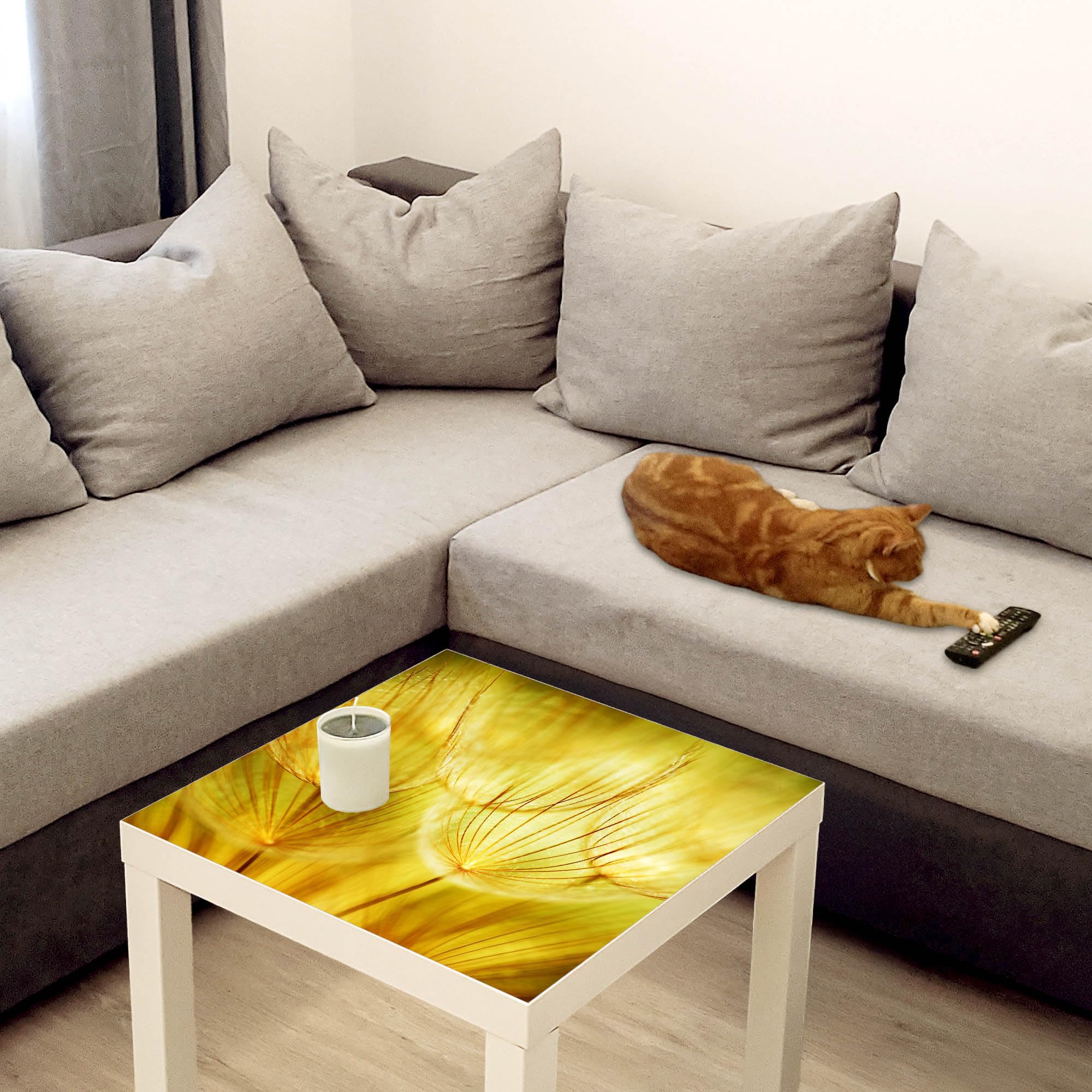 Banjado Möbelfolie Pusteblumen Gold Tischfolie 55x55