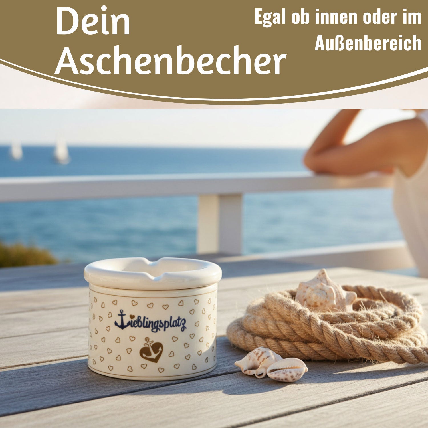 LS-LebenStil Lieblingsplatz Sturmaschenbecher Weiß Braun 10cm