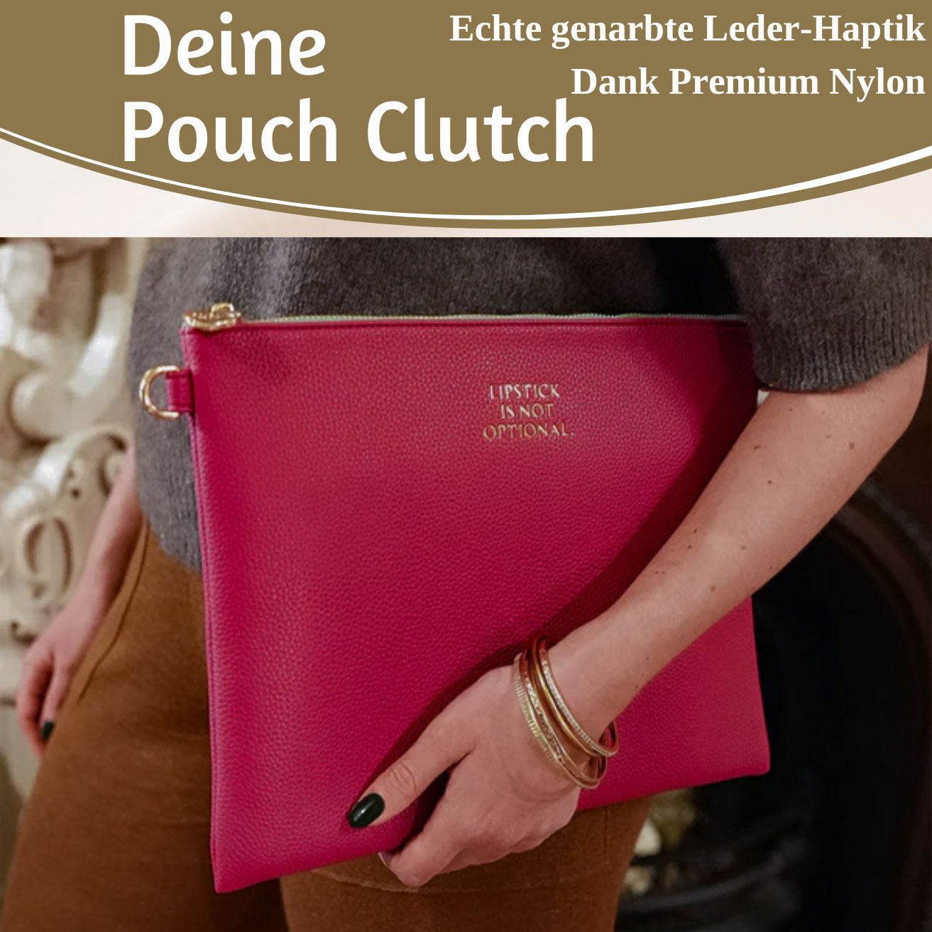 LS-LebenStil Shopper Stella Pink XL 30cm Clutch Handtasche