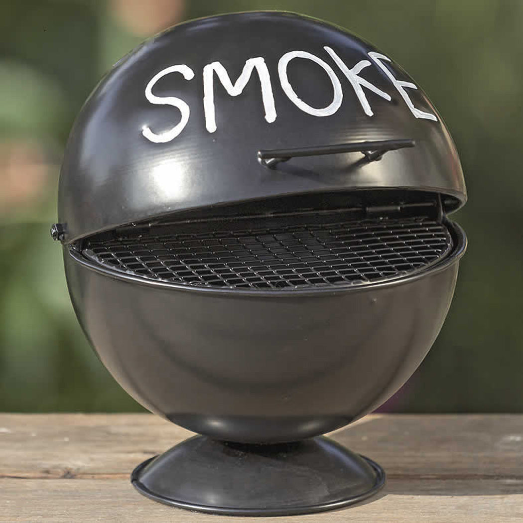 LS-LebenStil Smoke Sturmaschenbecher Metall Schwarz 15cm BBQ