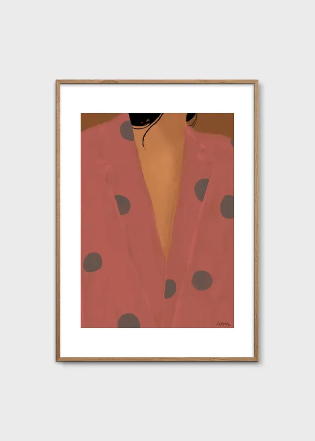 The Poster Club Dressed Kunstdruck A4 orange Figur Frau