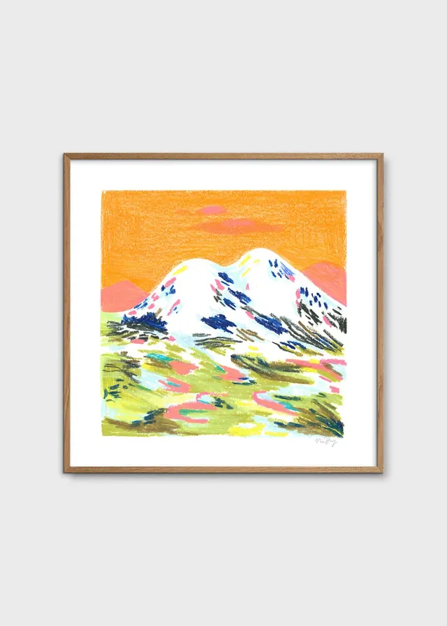 The Poster Club Art Prints Orange Mountain Poster 50x50 orange