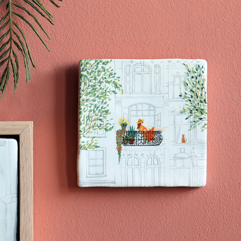 Storytiles Delft Blue Mijn favoriete plek Fliese 10x10 cm Spruch
