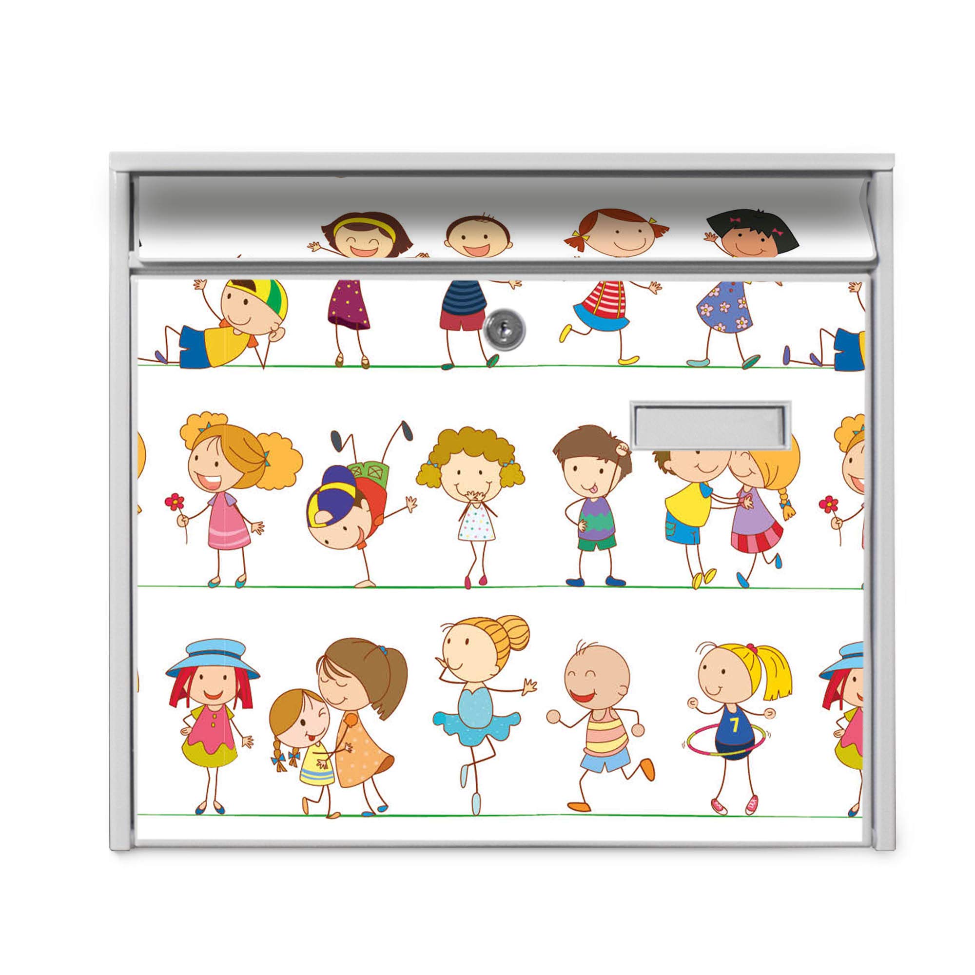 Banjado Briefkasten Kinder Weiss A4 32x36cm mit Namensschild