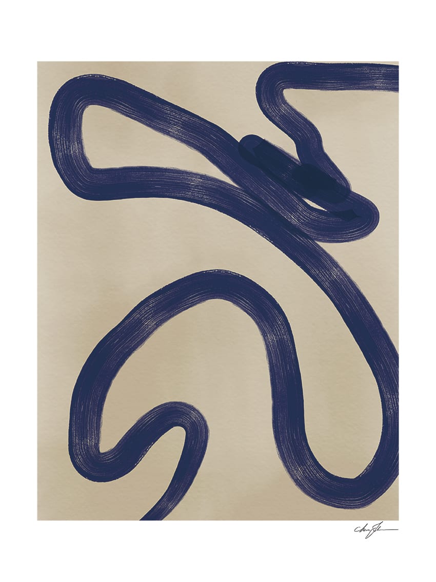 The Poster Club Monday Poster A4 beige blau Anna Johansson