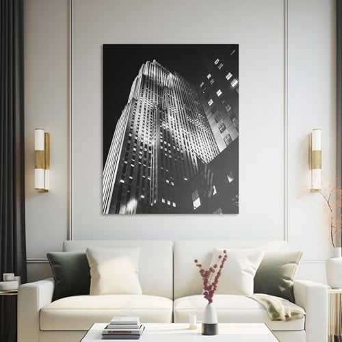 Hustling Sharks Wandbilder Nächtliche Fassade Leinwand 30x40 cm Stahl