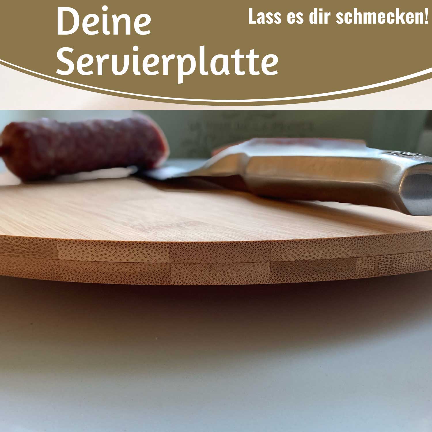 LS-LebenStil XL Servierplatte Drehteller Bambus 35cm