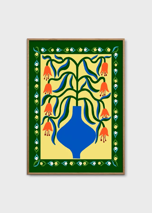 The Poster Club Art Prints Orange Fantasy Flowers Poster 30x40 orange