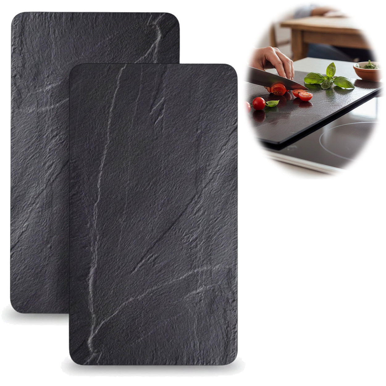 LS-LebenStil Küche & Haushalt Herdabdeckung Glas 52x30cm 2er Set