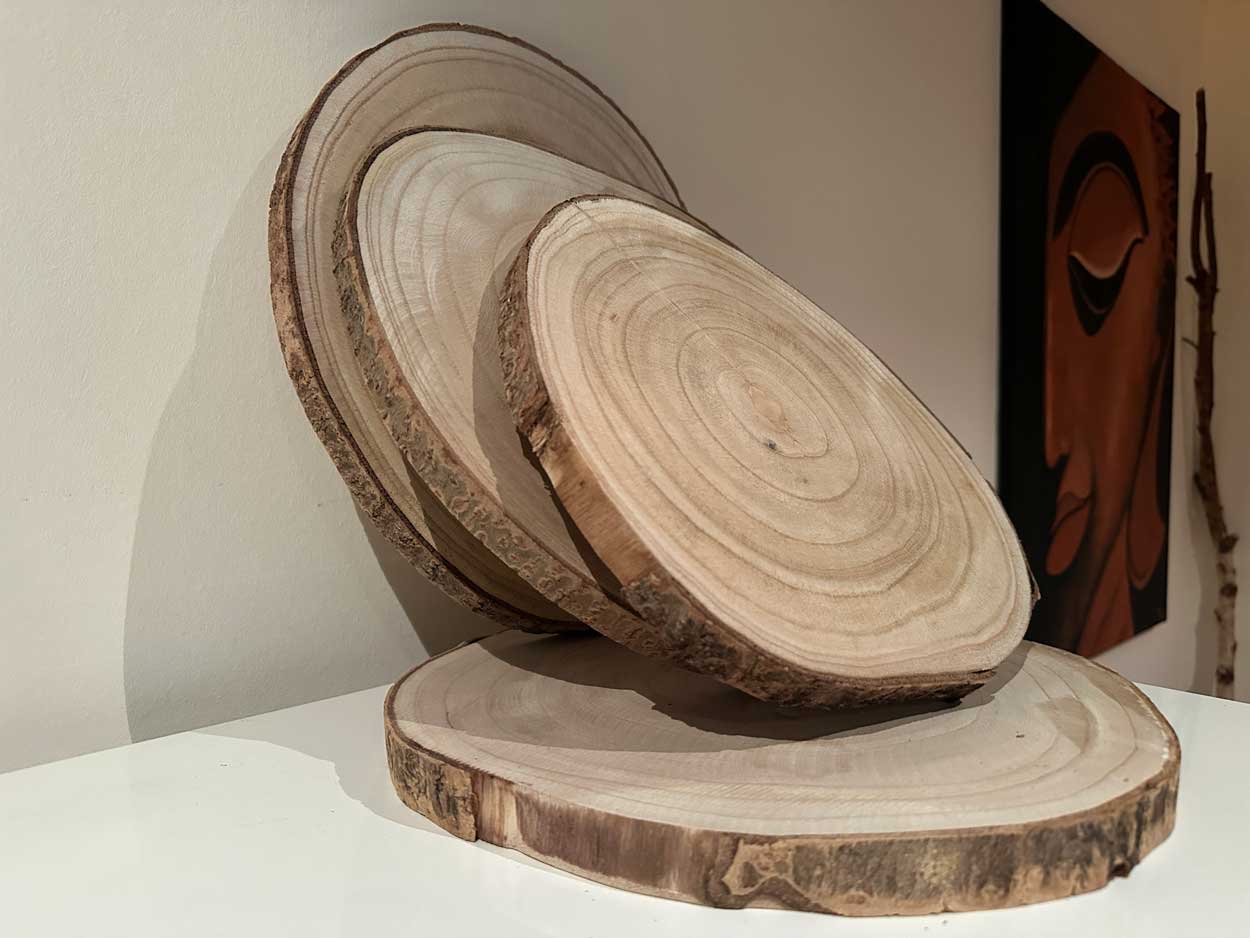 LS-LebenStil Küche & Haushalt Rindenbrett Baumscheibe Ø30cm Holz