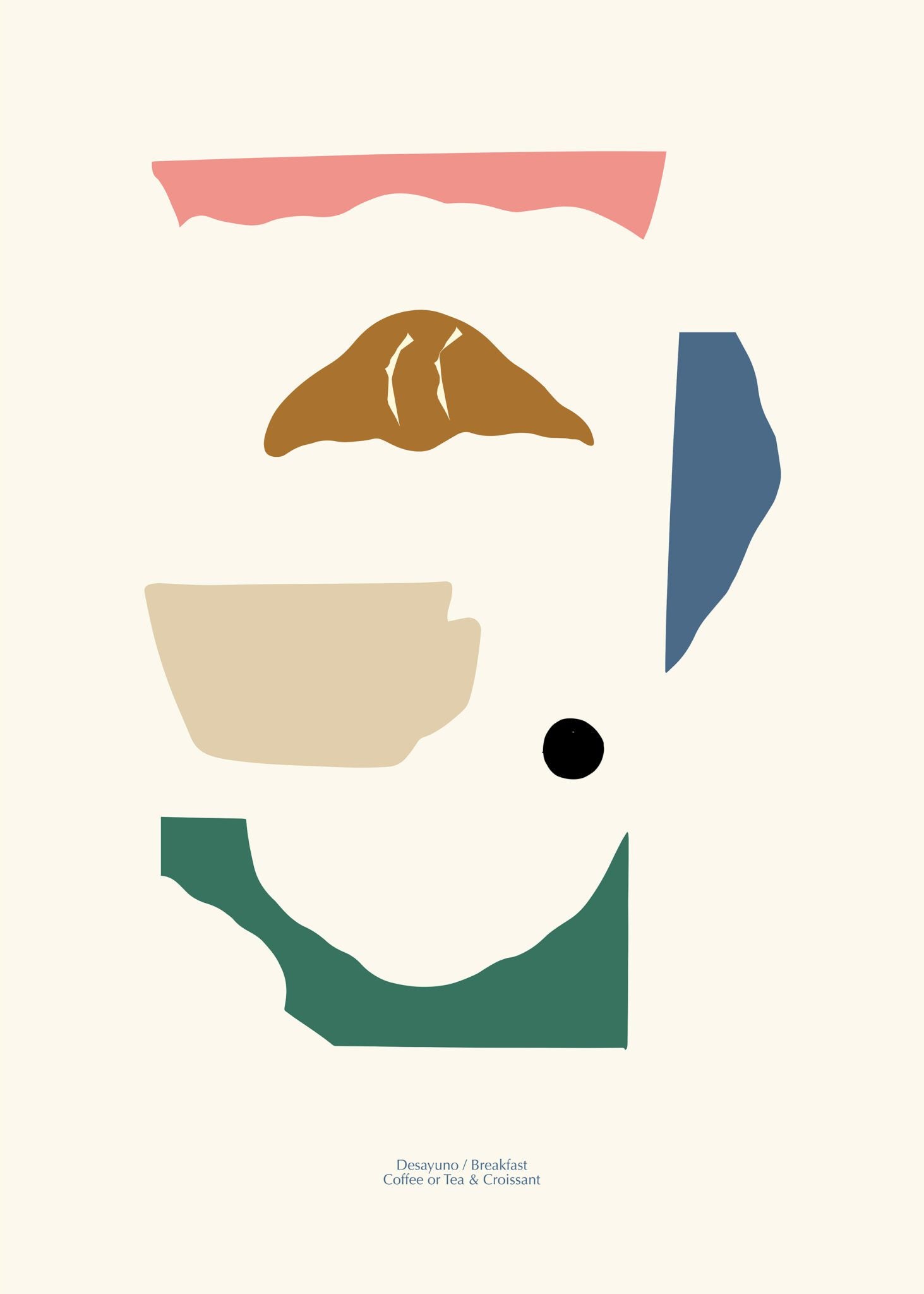 The Poster Club Art Prints Desayuno Poster 30x40 cm beige