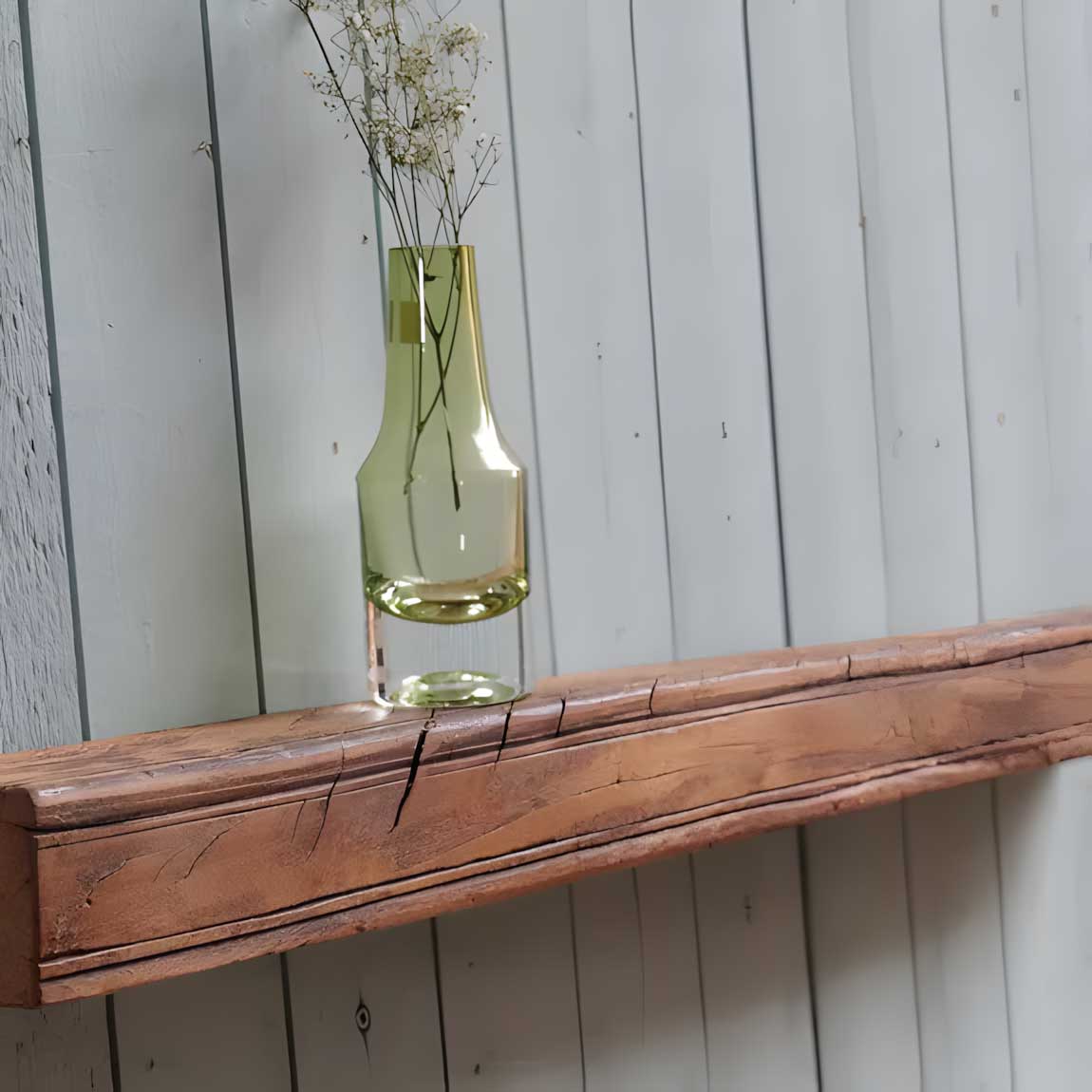 LS-LebenStil Möbel & Wohnen Wandregal 80cm Braun Fundholz Bilderregal