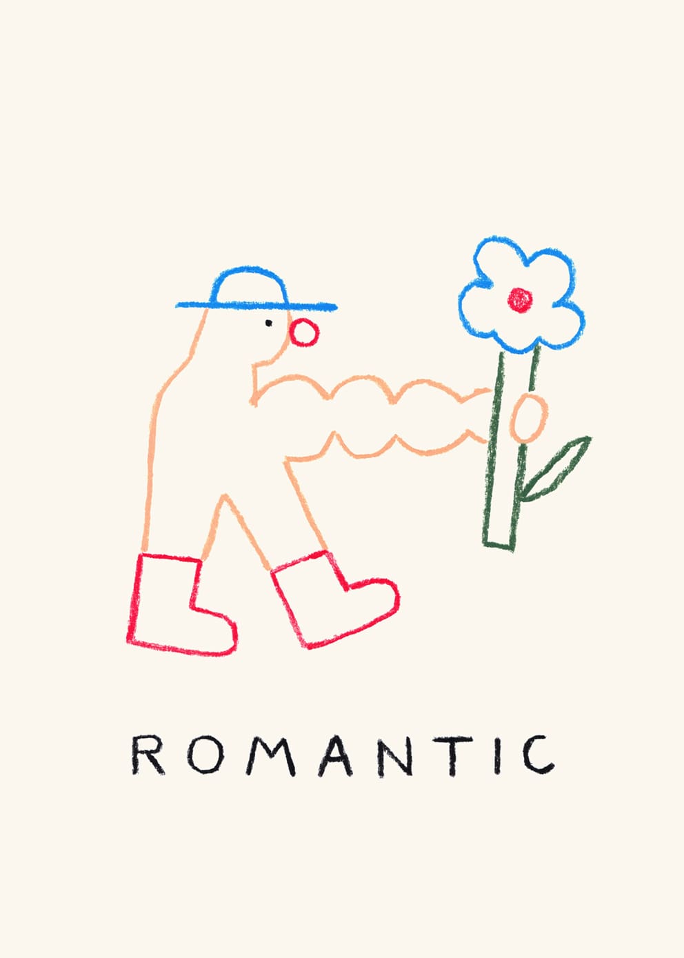 The Poster Club Art Prints Romantic Poster 30x40 cm blau