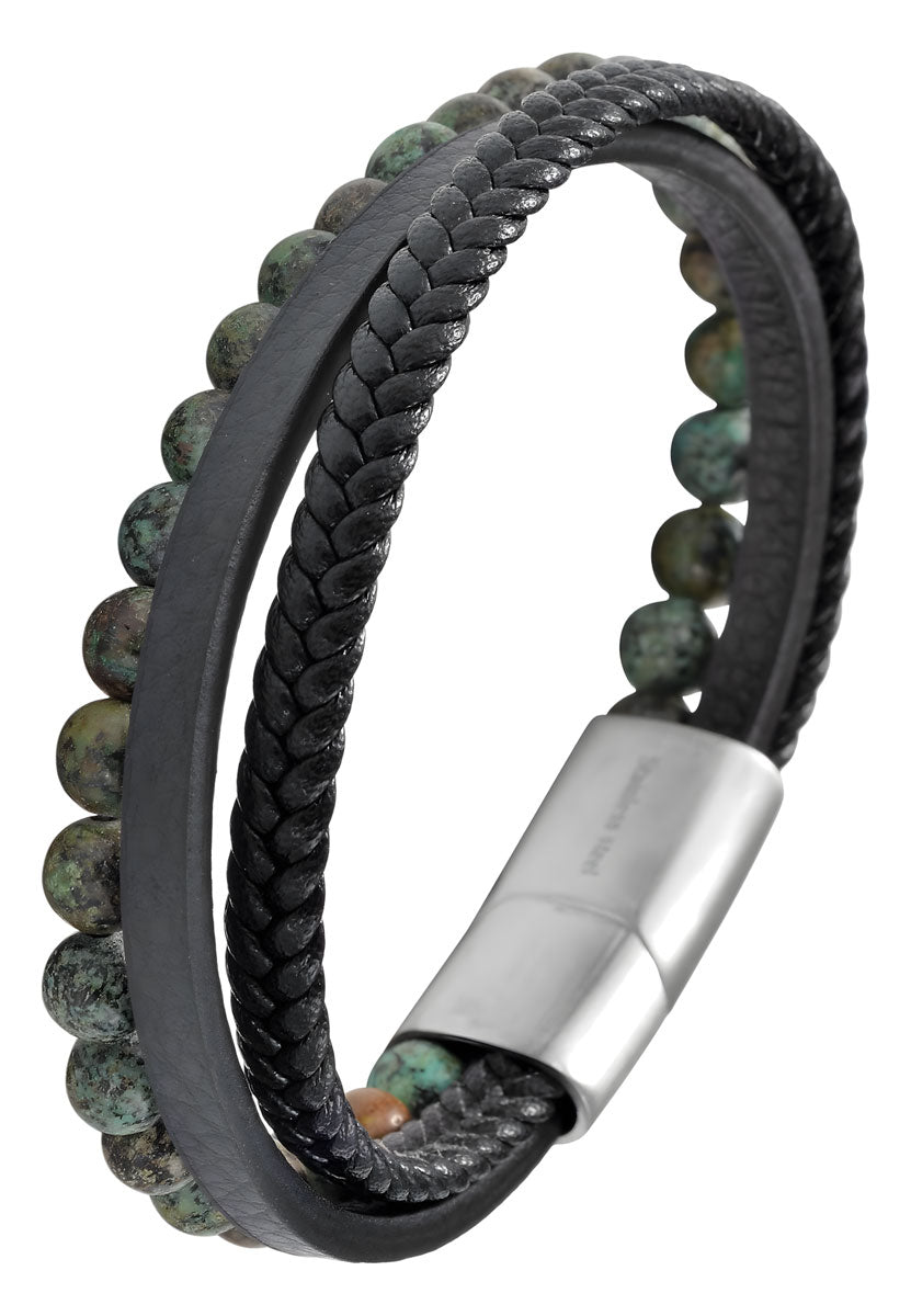 LS-LebenStil Sóller Dreifach Lederarmband 21cm Tigerauge