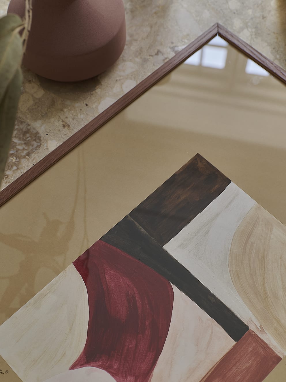 The Poster Club Shapes 03 Kunstdruck A4 beige-rosa-rot