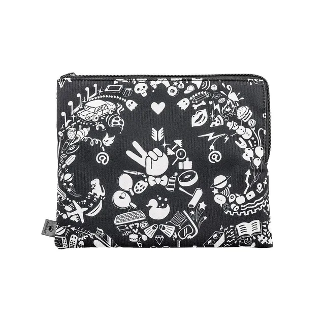 Mineheart Fashion New World Damask Clutch Tasche Schwarz 26x20 cm