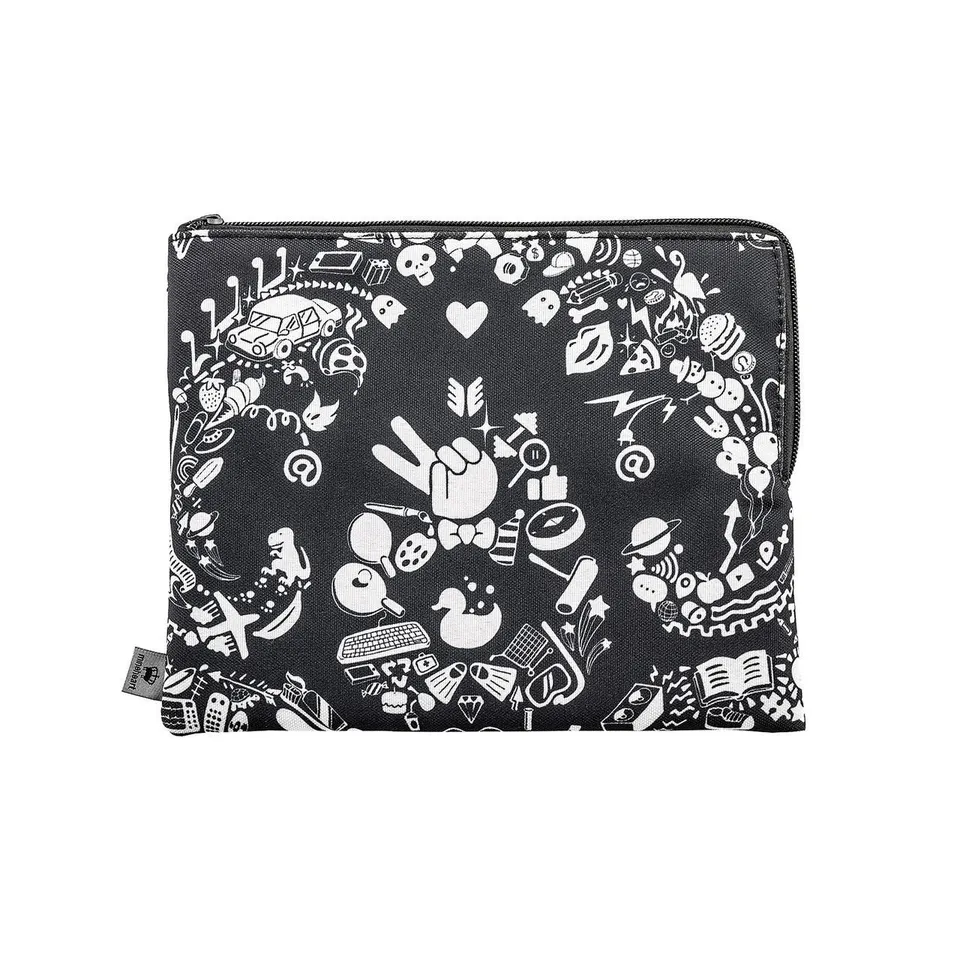 Mineheart Fashion New World Damask Clutch Tasche Schwarz 26x20 cm