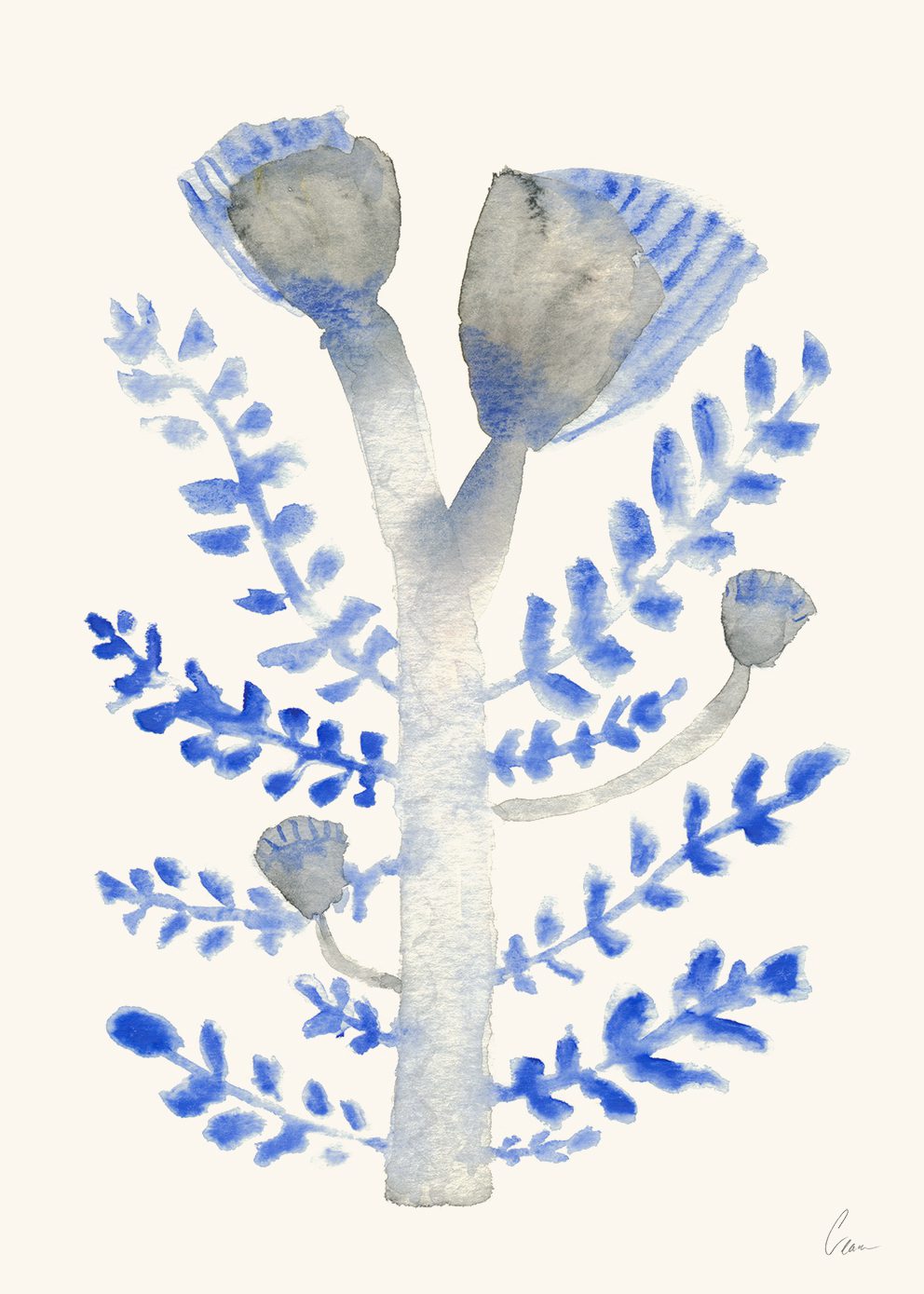 The Poster Club Art Prints Januari Poster A4 blau