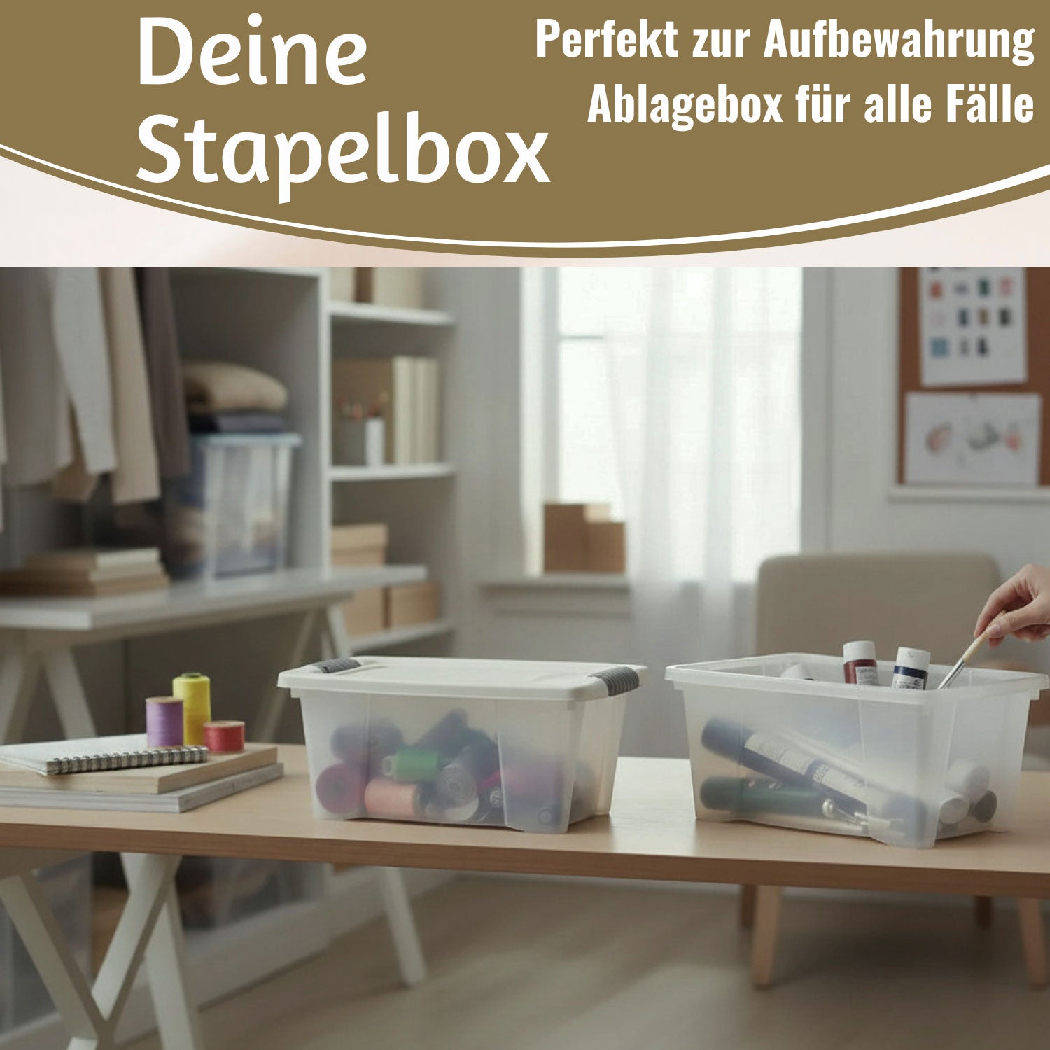 LS-LebenStil Möbel & Wohnen Stapelbox 3er-Set 30x20x15cm Transparent