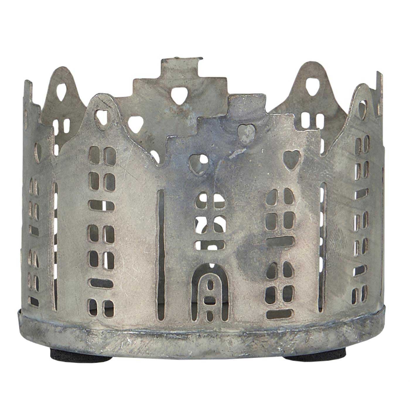 LS-LebenStil Küche & Haushalt Ribe Teelichthaus Silber 2er Set 4x6cm