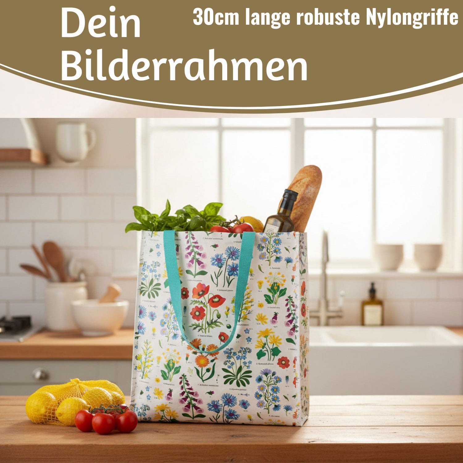 LS-LebenStil Retro Shopper Wild Flowers faltbar 40x34cm