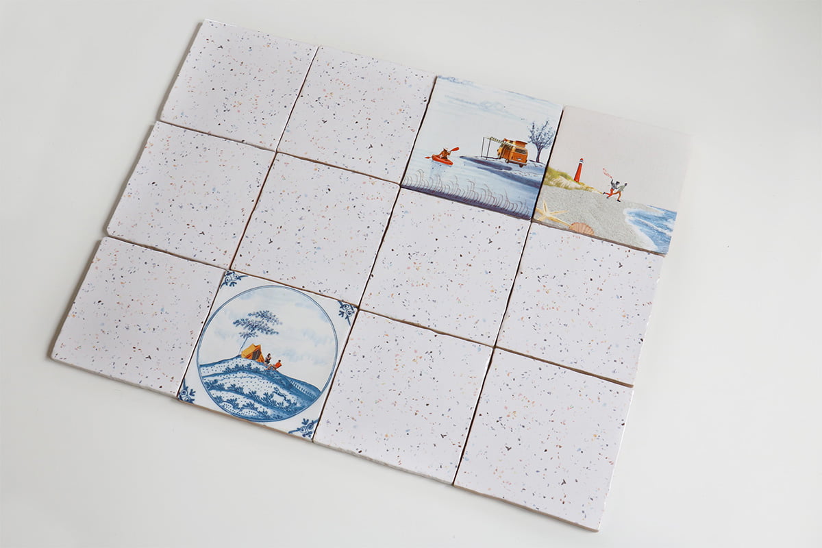 Storytiles Plain tiles Kleurrijke Stippen Fliese 13x13 cm Sample