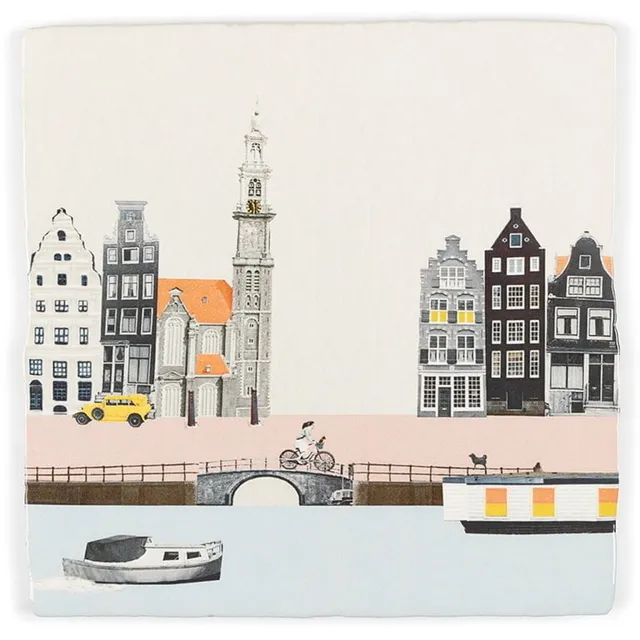 Storytiles Delft Blue Struinen Amsterdam Wandfliese S 10x10 cm Grachten