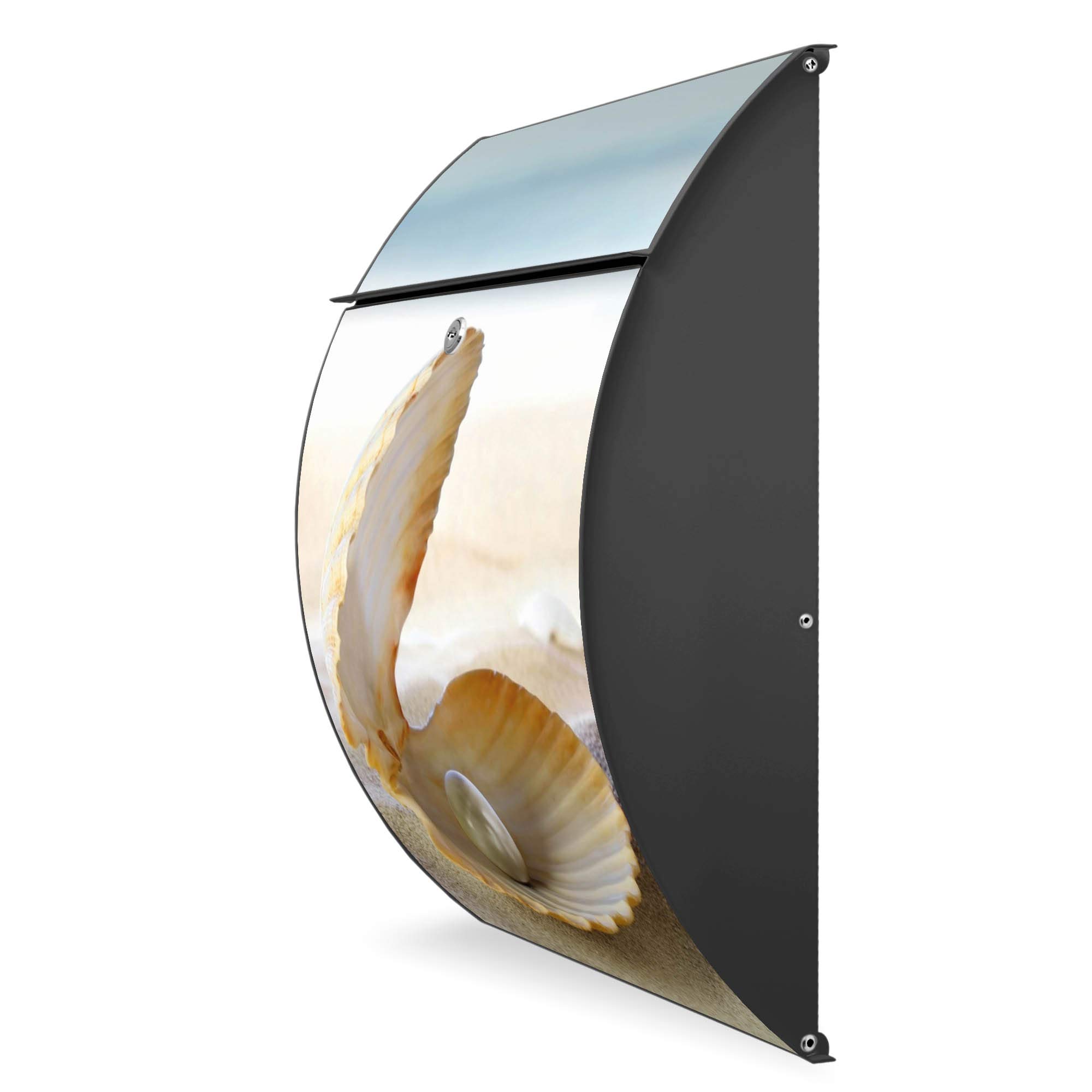 Banjado Riviera 46x33,5x13cm Briefkasten Anthrazit Perlenmuschel