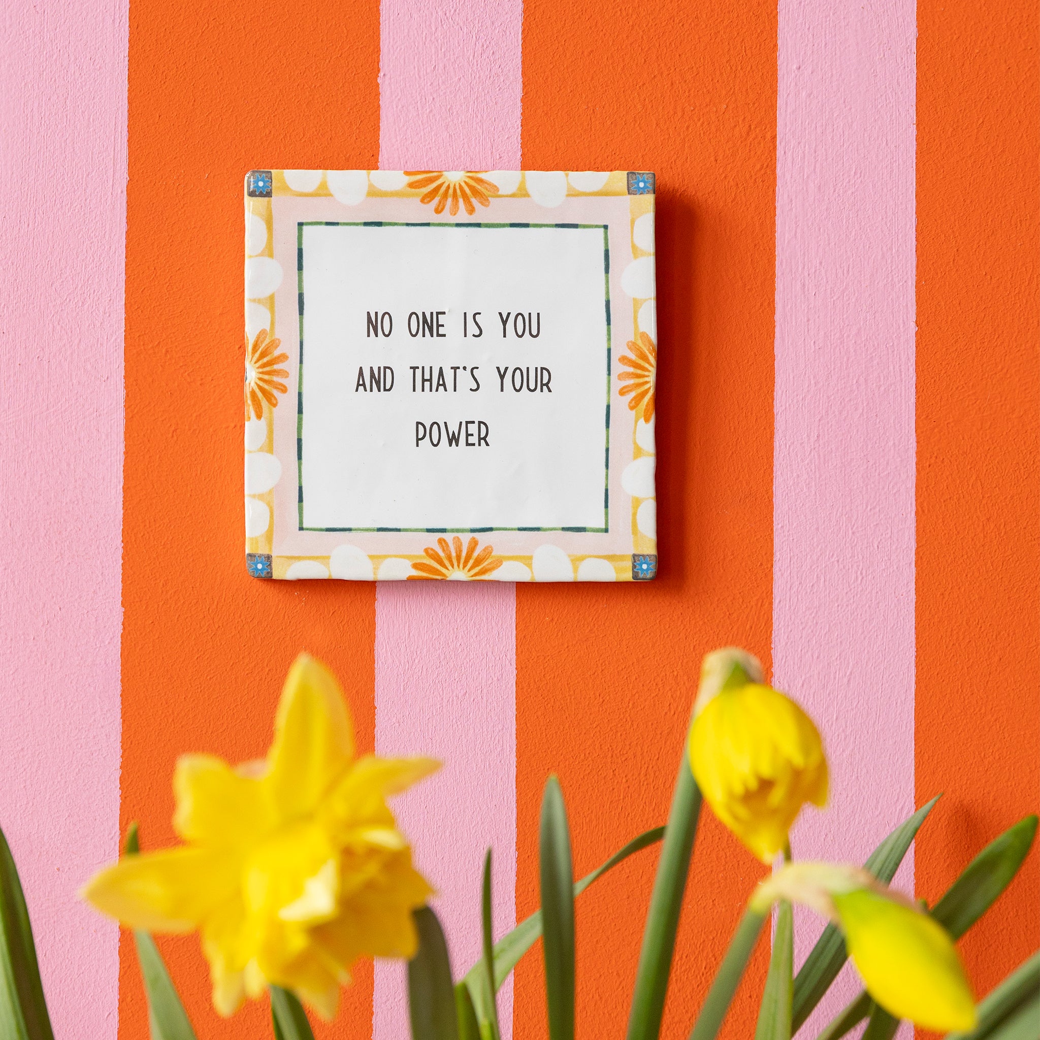 Storytiles Delft Blue Flowers in Pink Wandfliese 10x10 cm Text