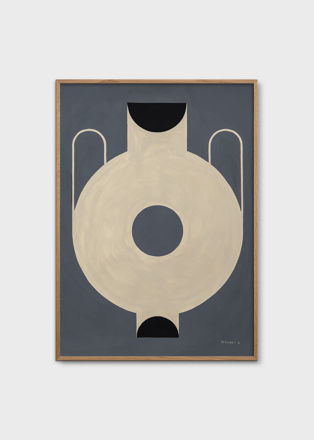 The Poster Club Circular Vase Kunstdruck A4 beige-blau