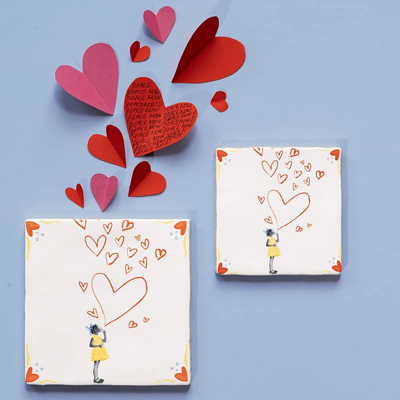 Storytiles Delft blue Spread the love Fliese S 10x10 cm Herz