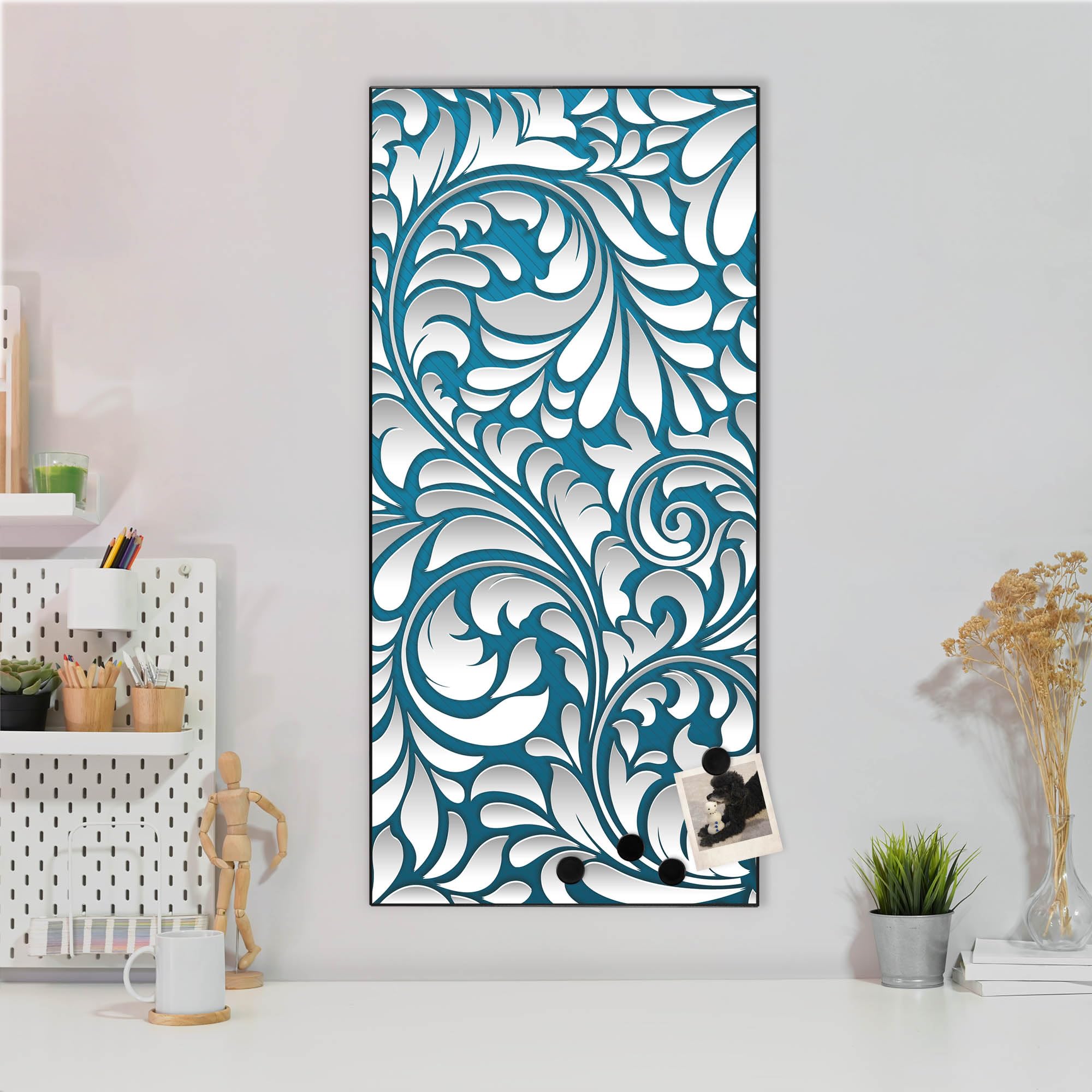 Banjado Magnettafel 37x78cm Magnetpinnwand Opulente Ranke