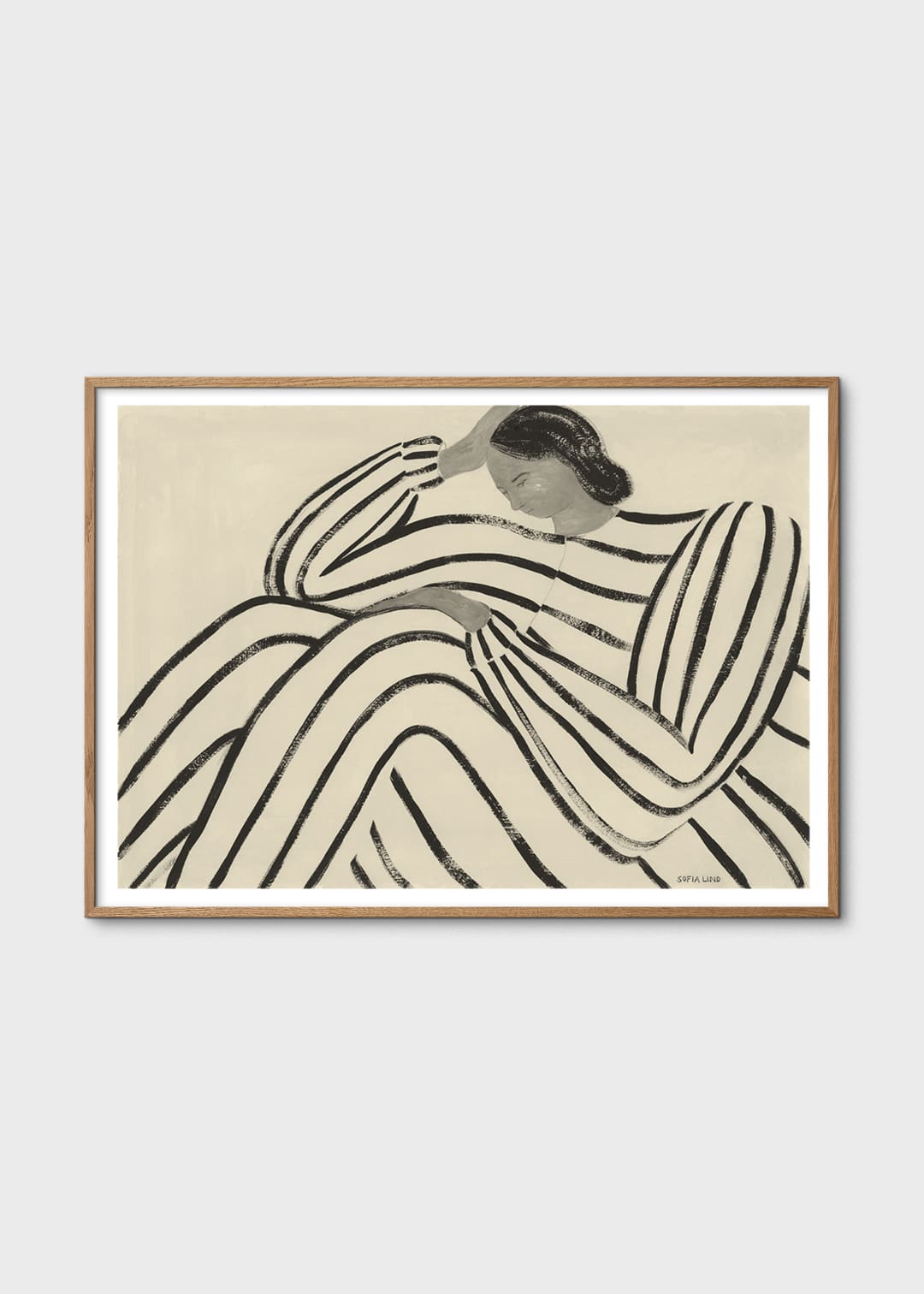 The Poster Club Waiting Poster 50x70 cm Beige Schwarz