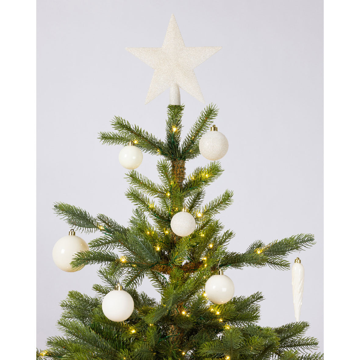LS-LebenStil Wohnen Christbaumkugeln Kunststoff Weiß 33tlg Stern