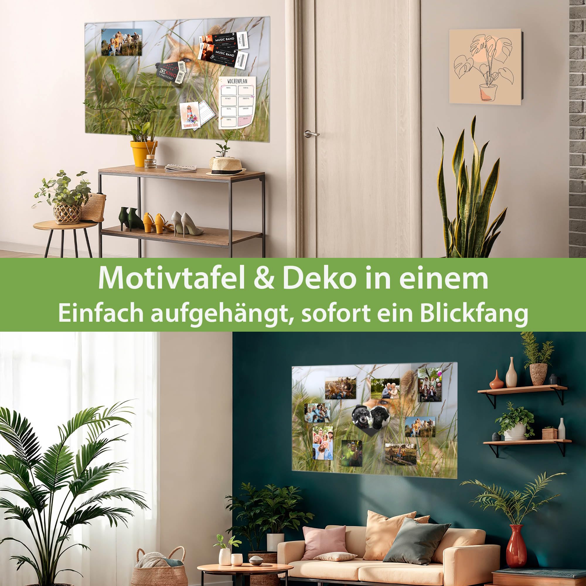 Banjado Magnettafel Fuchs Magnetboard 120x80 Wildtier