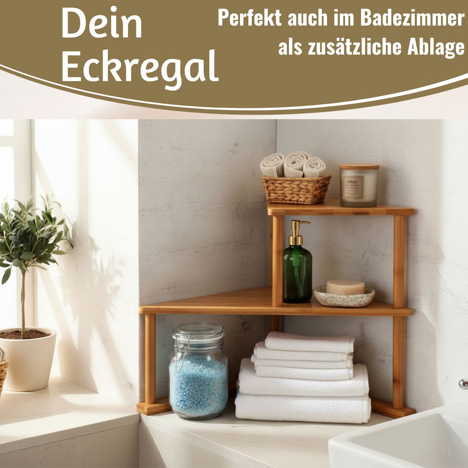 LS-LebenStil Küche & Haushalt Eckregal Holz 39x52cm Gewürzregal