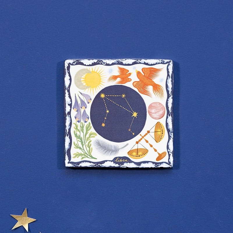 Storytiles Delft Blue Libra Fliese 10x10 cm Sternzeichen Waage
