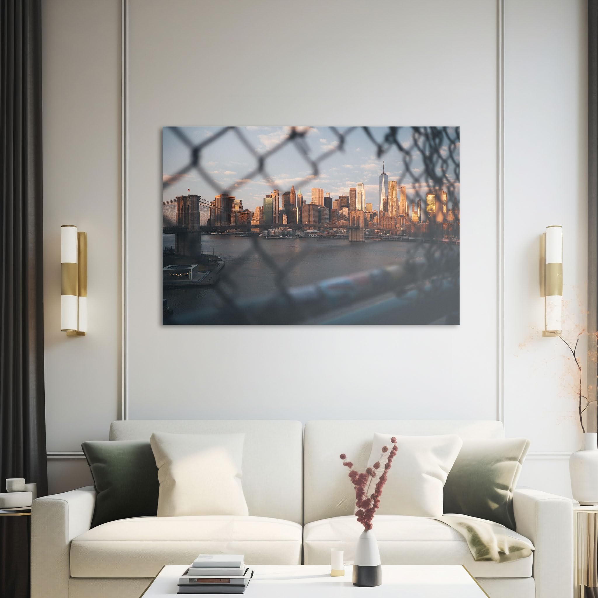 Hustling Sharks Skyline im warmen Abendlicht Wandbild 30x40