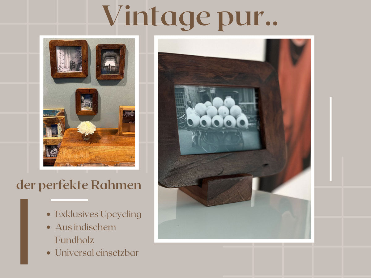 LS-LebenStil Dehli Bilderrahmen 10x15cm Fundholz Vintage