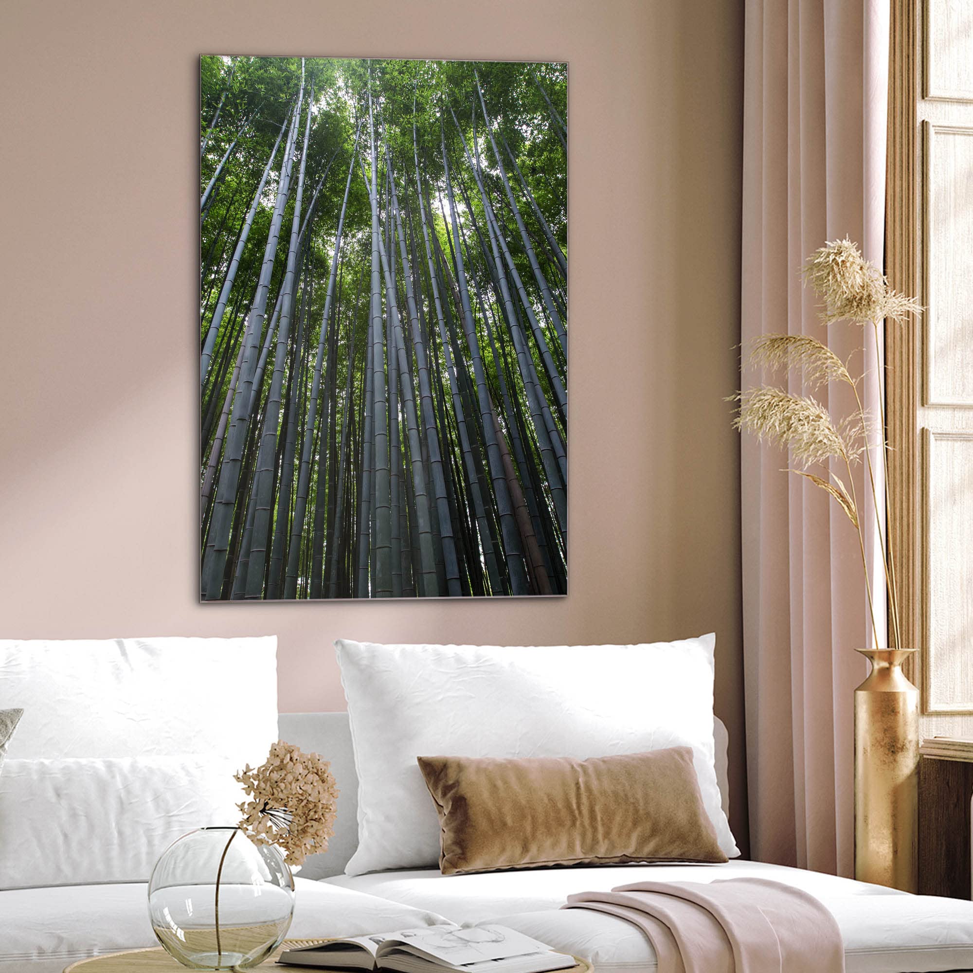 Banjado Glas Magnetwand Bambuswald 40x60cm beschreibbar