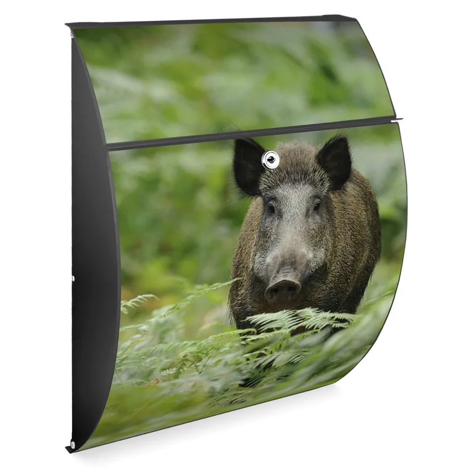 Banjado Briefkasten Riviera 46x33,5x13cm Wildschwein Anthrazit A4