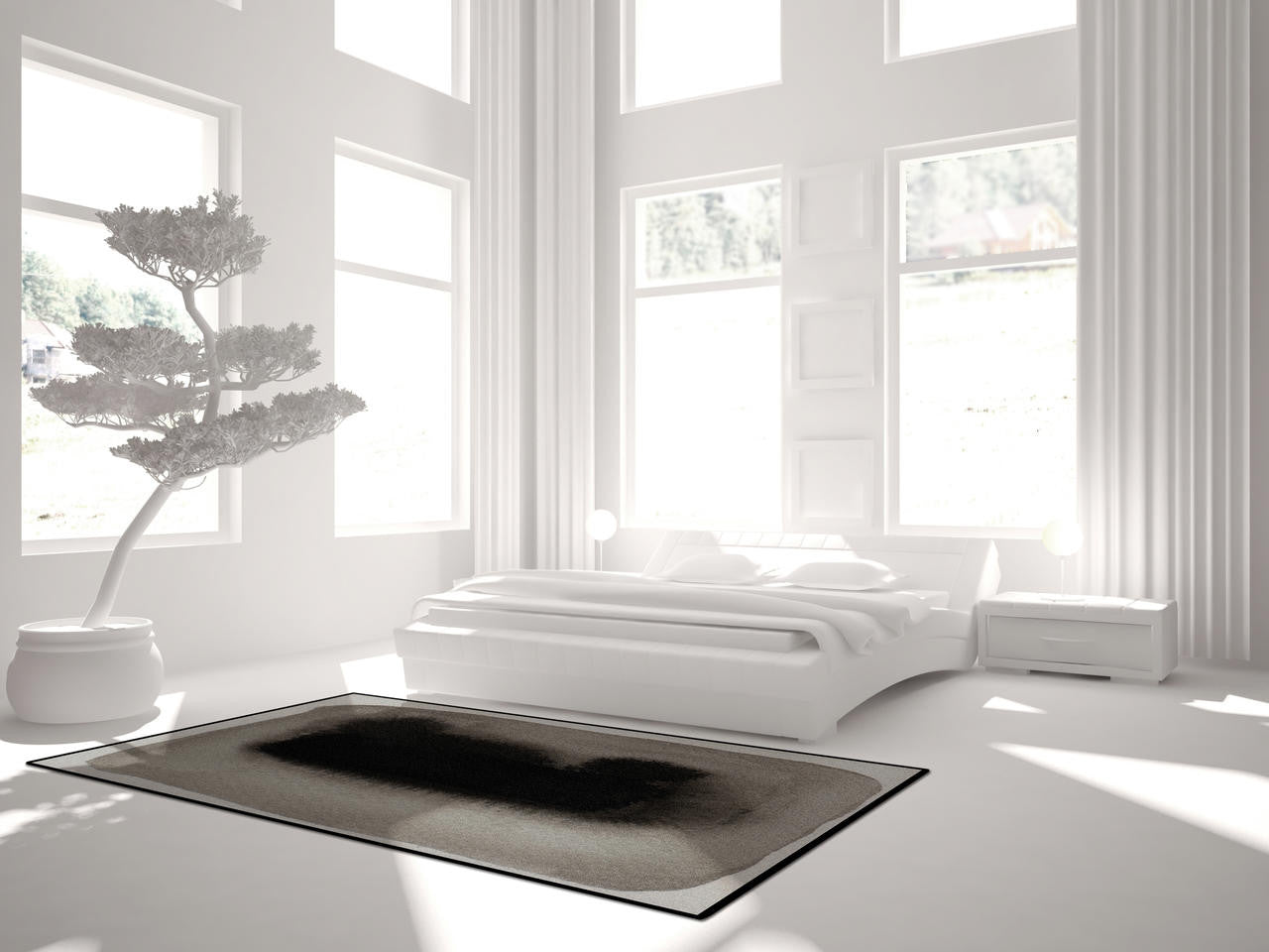 Mineheart Rugs Ink Art Rug Teppich 200x280 cm Grau
