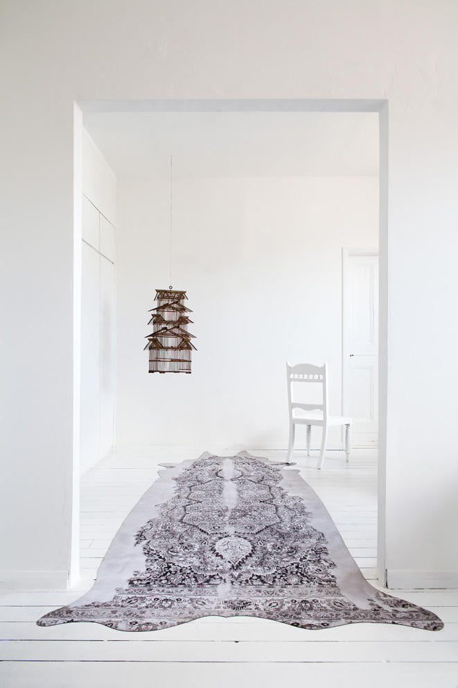 Mineheart Rugs Persian Faux Kuhfell Teppich Grau Lang